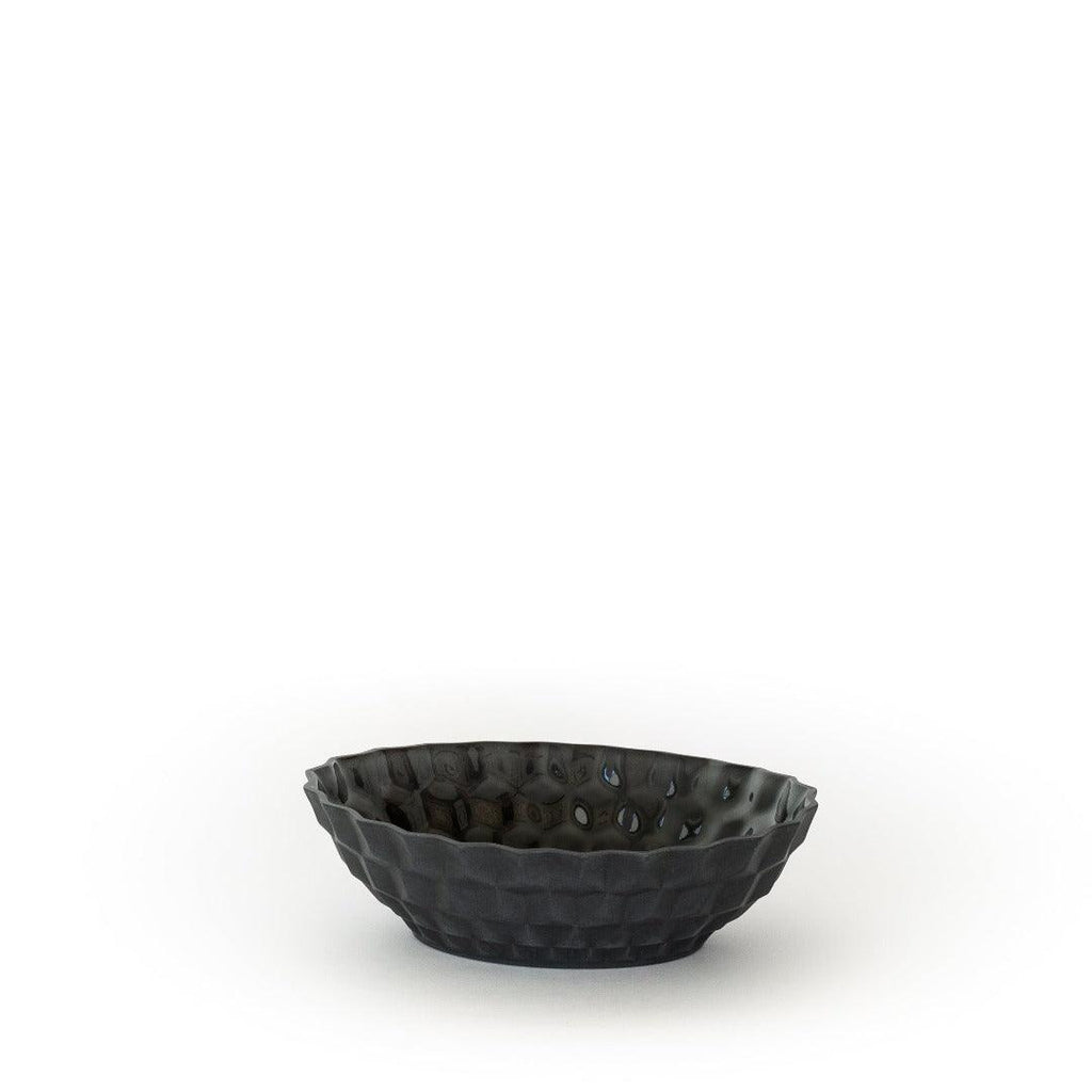 Rafine Living Handcrafted Home Goods Pixel Ceramic Oval Bowl Black Dekupe 01